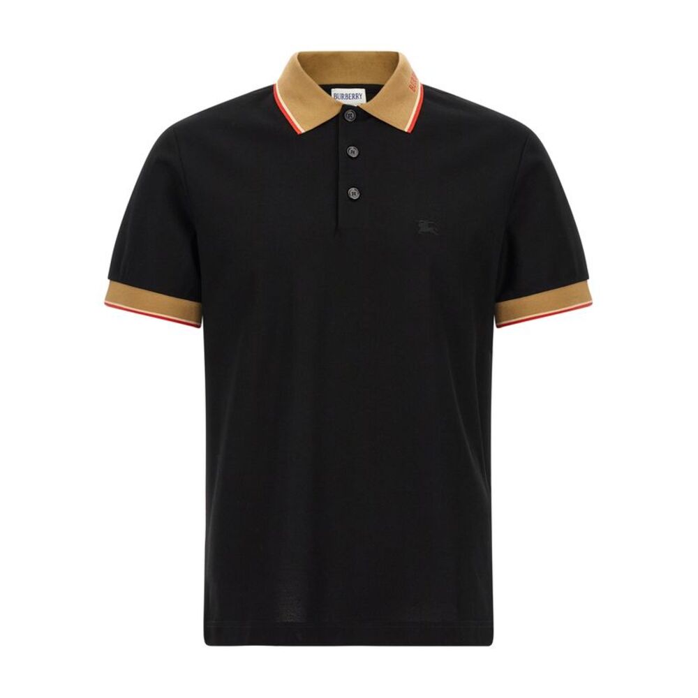 Burberry Black Cotton Polo Men's Shirt